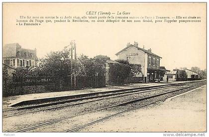 -departs div: - ref : DD778 - yonne - cezy - hameau du peage -  la gare - ligne de chemin de fer - carte bon etat -