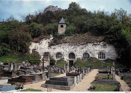 95 - Haute-Isle - Ancien village troglodytique - Eglise de l'Annonciation  troglodytique - Cimetière - Carte Neuve - CPM