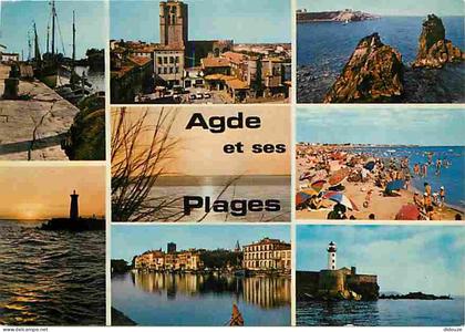 Carte Postale - 34 - Agde - Agde et ses Plages - Multivues - Scènes de Plage - CPM - Voir Scans Recto-Verso - Poscard -