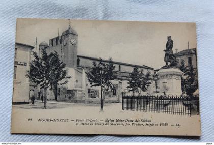 Aigues Mortes, place saint Louis, église Notre Dame des Sablons, Gard 30