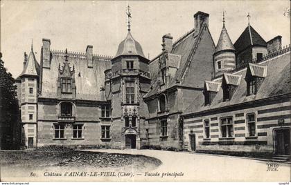 CPA Chateau d Ainay le Vieil Facade principale