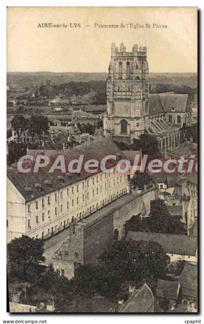 CPA Aire sur la Lys Panorama de l'eglise St Pierre