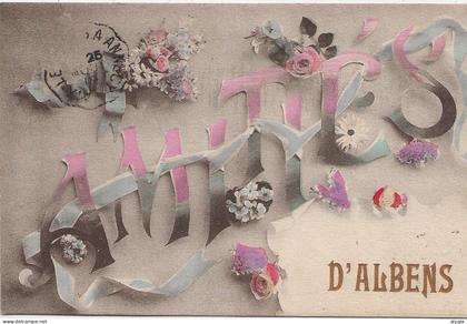 73 - ALBENS - CPA 1919 Amitiés d'Albens - verso écrit pour Chamonix (scanné)