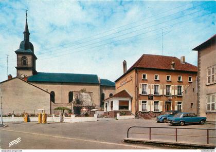 / CPSM FRANCE 57 "Albestroff, restaurant Charles Boyon, et l'église"