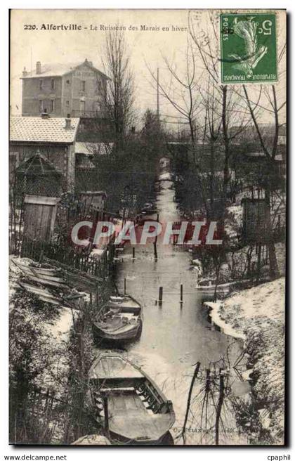 Alfortville CPA Le ruisseau des marais en hiver