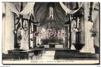 Amilly CPA Interieur de l'eglise un jour de fete
