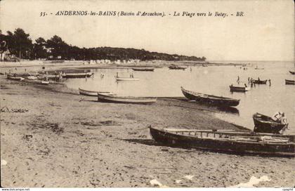 Andernos les Bains CPA La plage vers le Beley