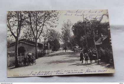 Cpa 1917, Andernos les bains, avenue du port, Gironde 33