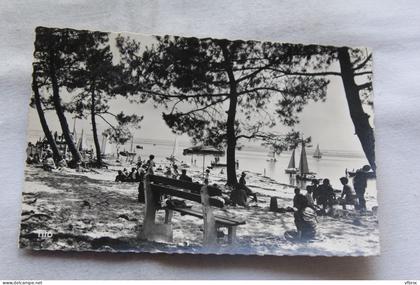 Cpsm, Andernos les bains, un coin de la plage du Mauret, Gironde 33