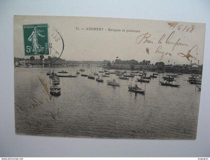CPA   Andresy - Barques et pécheurs 1908