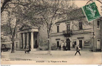 CPA ANDUZE - La Temple et la Mairie (123179)