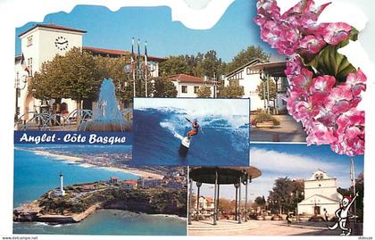 Carte Postale - 64 - Anglet - Multivues - Surf - Fleurs - CPM - Voir Scans Recto-Verso - Poscard - Carta Postal -  Postk
