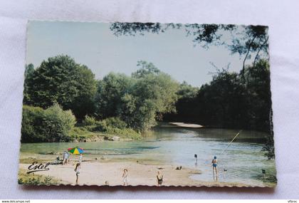 Cpm 1978, Anglure, la plage et la pointe de l'ile, Marne 51