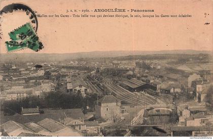 FRANCE - Angoulême - Panorama - Halles - Gares - chemins de fer - transport - pont - ob 1915 - Carte Postale ancienne