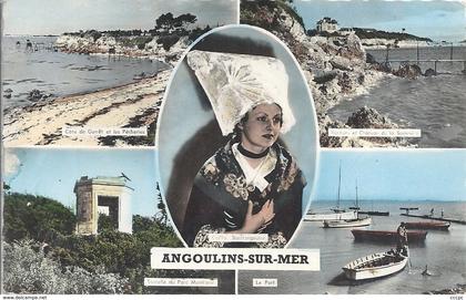 CPSM Angoulins-sur-Mer vues multiples costume et coiffe