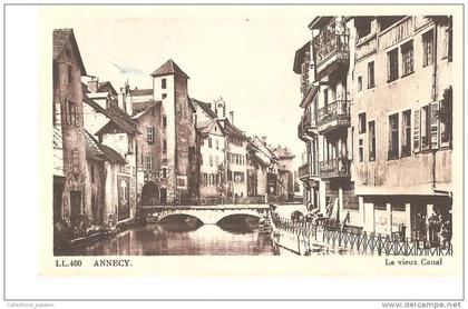 CP, 74, Annecy, le vieux Canal, écrite