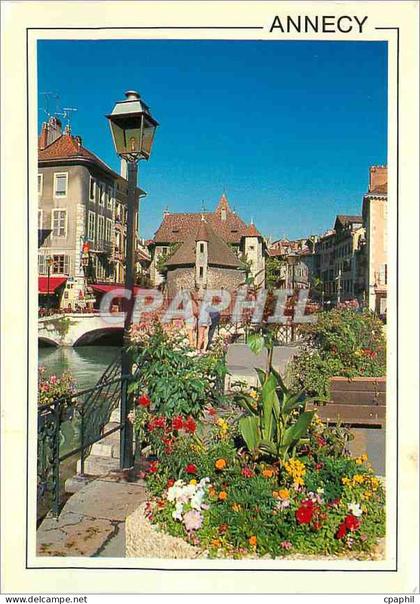 CPM Annecy Haute Savoie France Le bord du Thiou et le Palais de l'Isle