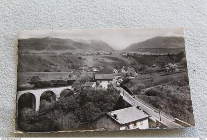 Cpsm 1955, Annemasse, le pont de Viezon et la chaine des Alpes, haute Savoie 74
