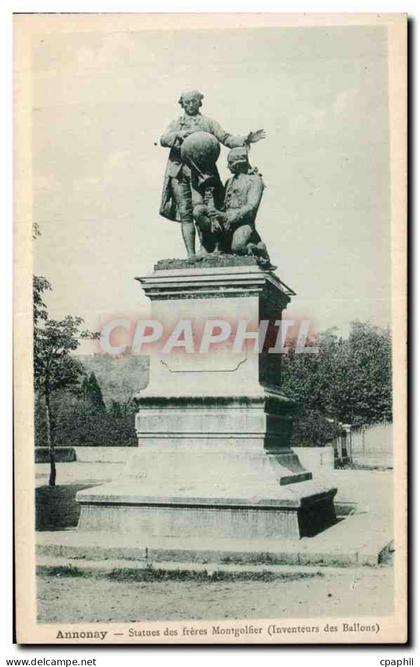 Annonay - Le Statue des Freres Montgolfier - CPA
