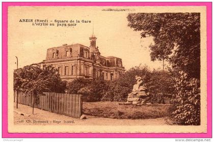 Anzin - Square de la Gare - L'Idylle au pays noir - Coll. CH. DREMAUX - 1932