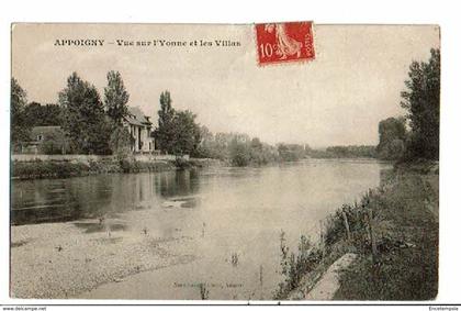 CPA-Carte postale-France-  Appoigny- Vue sur l'Yonne et les Villas-1907-VMO16761