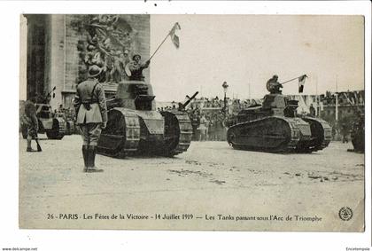 CPA Carte Postale France-Paris Fête de la Victoire le 14/07/1919 Tank -Arc de Triomphe  VM32997