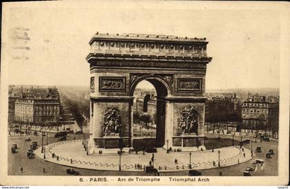 CPA Paris Arc de Triomphe