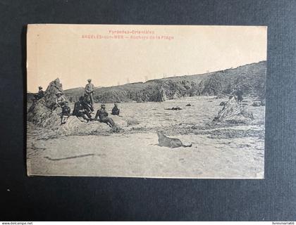 Carte postale. Argelès-sur-mer. -Roche de la plage