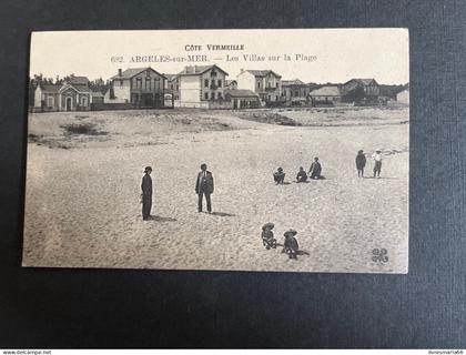 Carte postale. Côté Vermeille. Argeles-sur-Mer— Les villas sur la Plage