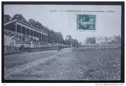 19 Arnac-Pompadour 25 - POMPADOUR, les Courses chevaux, un Départ animal cheval hippod D19D K19121K C19011C RH007216