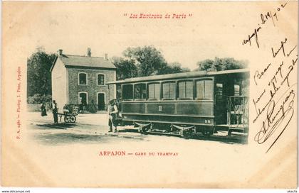 CPA AK ARPAJON Gare du Tramway TRAM VAPEUR  (977249)