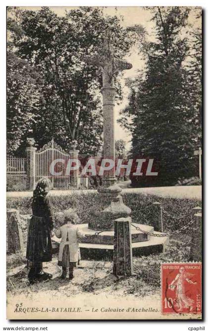 Arques la Bataille - Le Calvaire d'Azchelles - enfants CPA