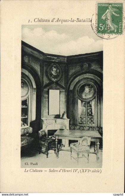 CPA Chateau d'Arques la Bataille Le chateau Salon d'Henri IV