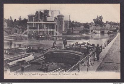 FRANCE, Postcard RPPC, Arques, The Arques Canal and the Fontinette Elevator