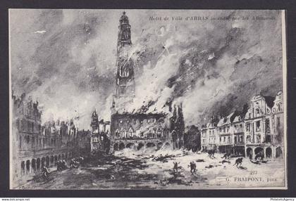 FRANCE, Postcard, Arras, Town Hall, WWI