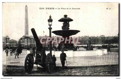 CPA Paris La Place de la Concorde Canon Militaria