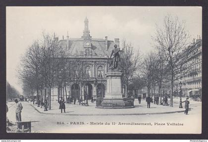 FRANCE, Postcard RPPC, Paris, Town Hall of II Arrondissement, Place Voltaire