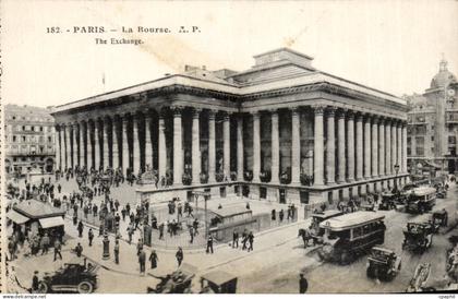 Paris - 2 - La Bourse - Stock Exchange CPA -