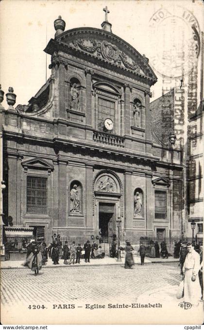 Paris - 3 - Eglise Sainte Elisabeth - CPA