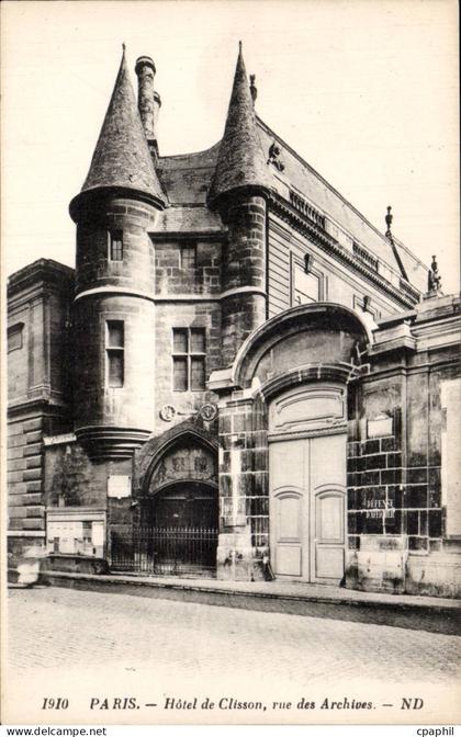 Paris - 3 - Hotel de Clisson - CPA