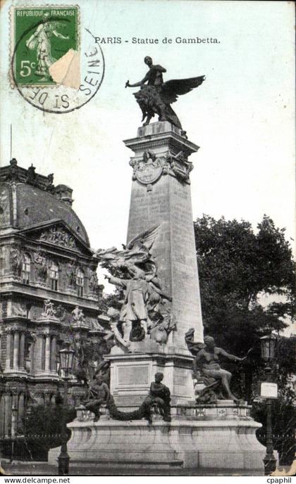 Paris CPA Statue de Gambetta