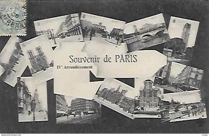 CPA Souvenir de Paris vues multiples IVe Arrondissement