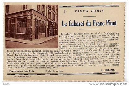 Dép 75 - Q899 - Paris - Arrondissement: 04 - Vieux Paris - Le Cabaret du Franc Pinot - bon état