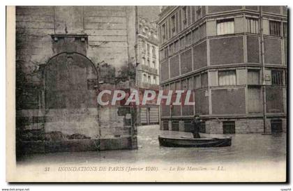 Paris - 4 - Inondations de Paris - Janvier 1910 - La Rue Mossillon - CPA