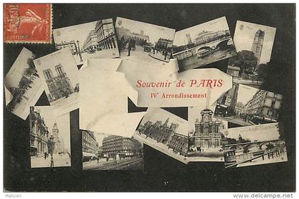 - paris -ref-B430- souvenir de paris - 04 e arrondissement - multi vues - souvenirs de .. - carte bon etat -