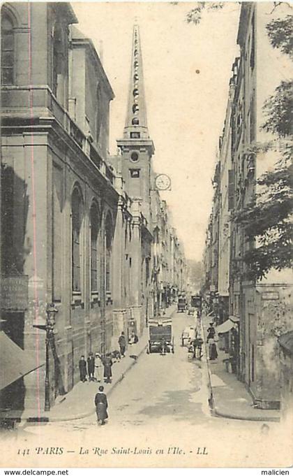 - paris - ref-B713- rue saint louis en l ile - angle rue poulletier - 04e arrondissement - carte bon etat -