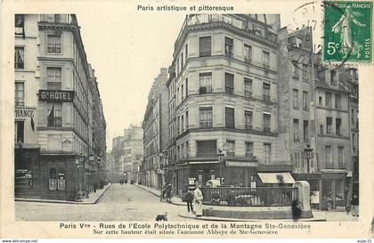 Dep 75 - Paris - Arrondissement 05 - Rues de l'école Polytechnique et de la Montagne Sainte Geneviève - état
