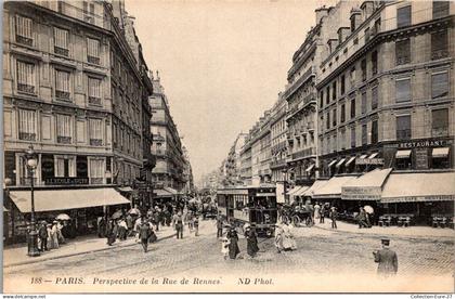 (06/09/25) 75-CPA PARIS - 6ème ARRONDISSEMENT - PERSPECTIVE DE LA RUE DE RENNES