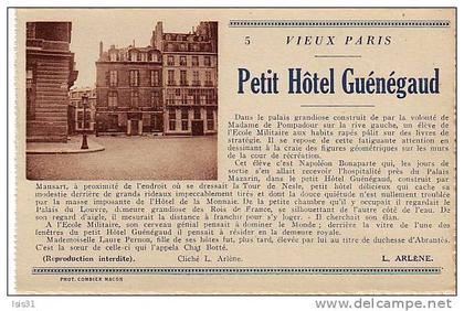 Dép 75 - Paris - Arrondissement: 06 - Q925 - Vieux Paris - Petit Hôtel Guénégaud - bon état