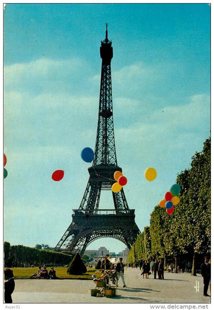 Dép 75 - Paris - Arrondissement 07 - La Tour Eiffel édifié de 1887 à 1889 - Ballons - Semi moderne grand format - état